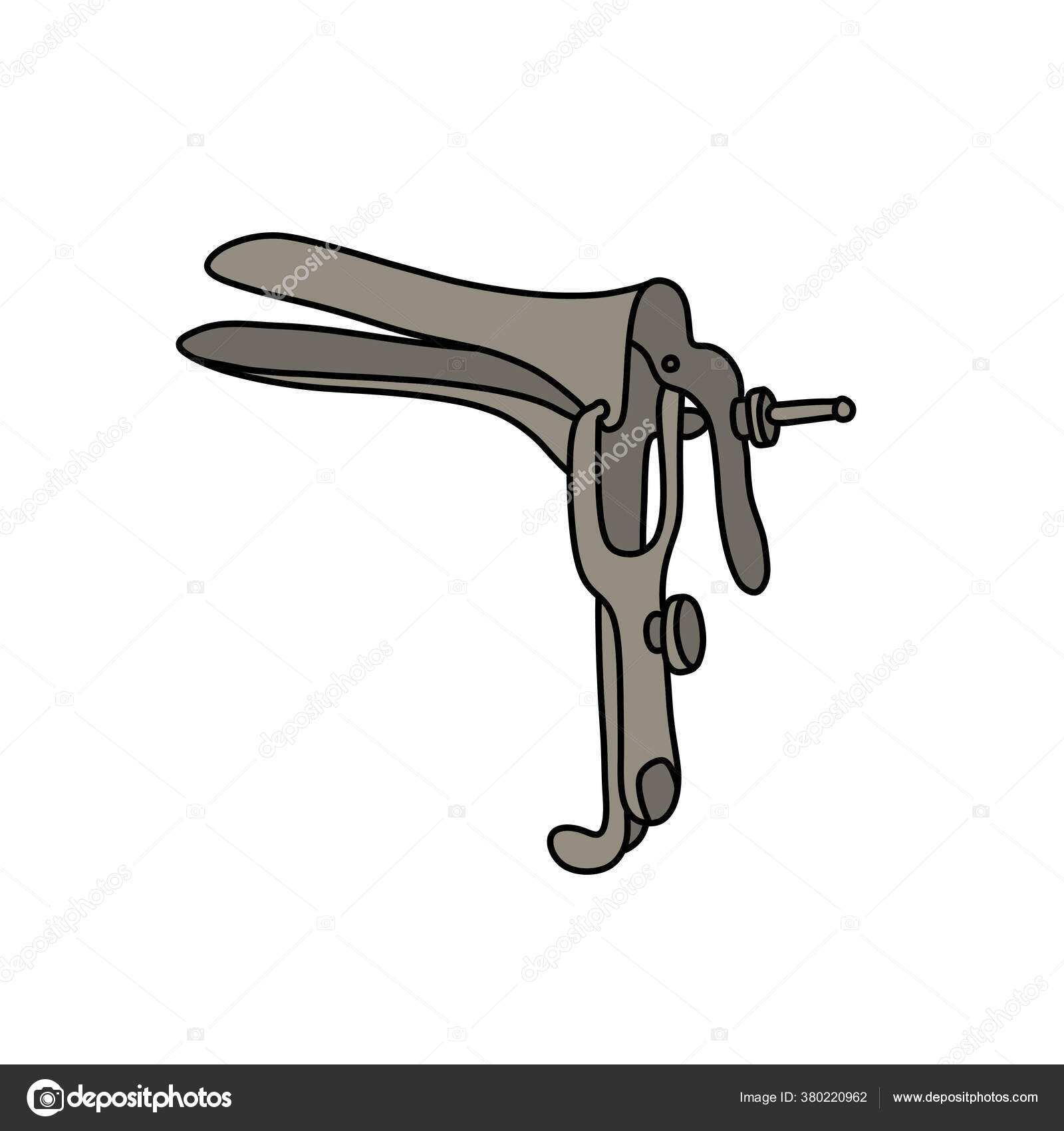 Grave Speculum Doodle Icon Vector Line Illustration Stock Vector Image