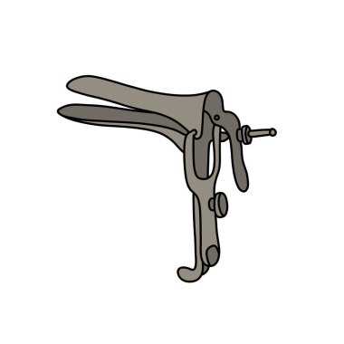 grave speculum doodle icon, vector line illustration clipart