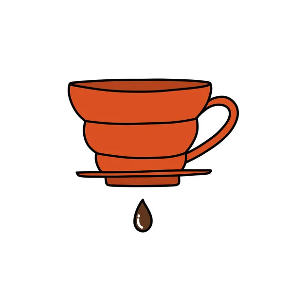 Kávovar Filtr Čmáranice Ikona Vektorové Barevné Ilustrace — Stockový vektor
