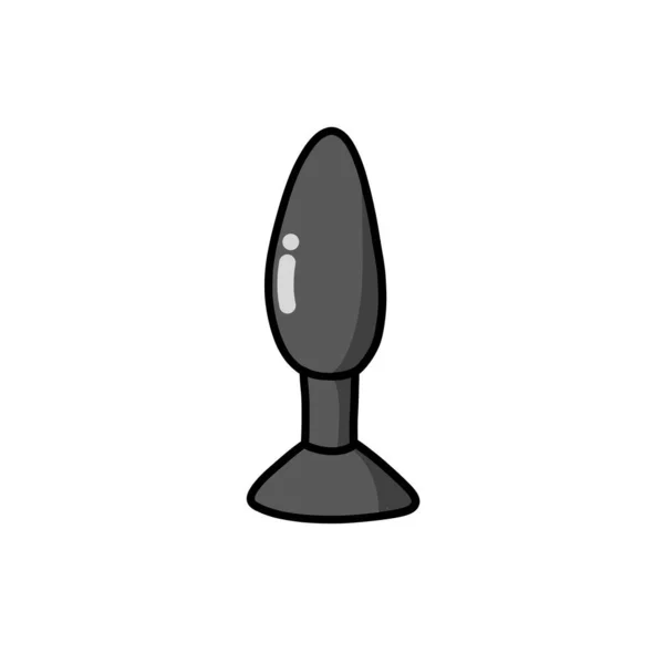 Anale Plug Sex Toy Doodle Icona Vettoriale Illustrazione Colori — Vettoriale Stock