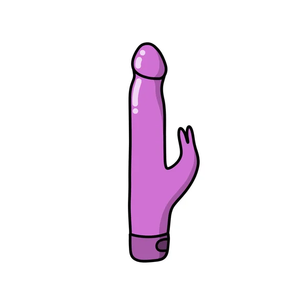 Vibrator Geslacht Speelgoed Doodle Pictogram Vector Kleur Illustratie — Stockvector