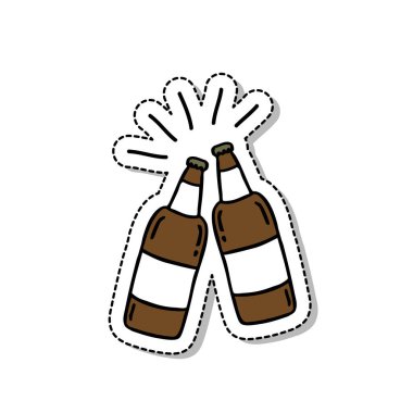 bira karalama simgesi, etiket, vektör rengi çizimi