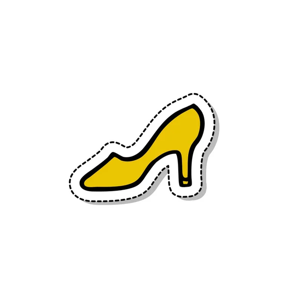 Frauenschuhe Kritzeln Icon Vektor Farbige Illustration — Stockvektor