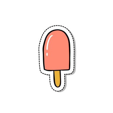 dondurma karalama simgesi, vektör rengi çizimi