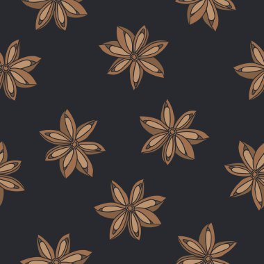 yıldız anason dikişsiz karalama deseni, vektör renk çizimi