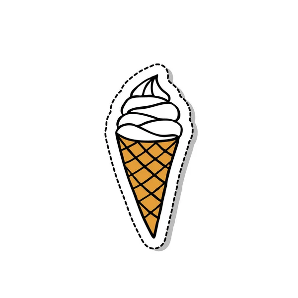 Icône Gribouillage Crème Glacée Illustration Vectorielle Couleur — Image vectorielle