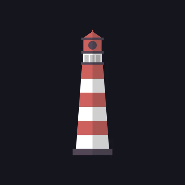 Leuchtturm Flaches Symbol Vektor Farbige Illustration — Stockvektor