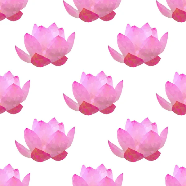 Квітка Лотоса Багатокутний Безшовний Візерунок Векторна Кольорова Ілюстрація — стоковий вектор