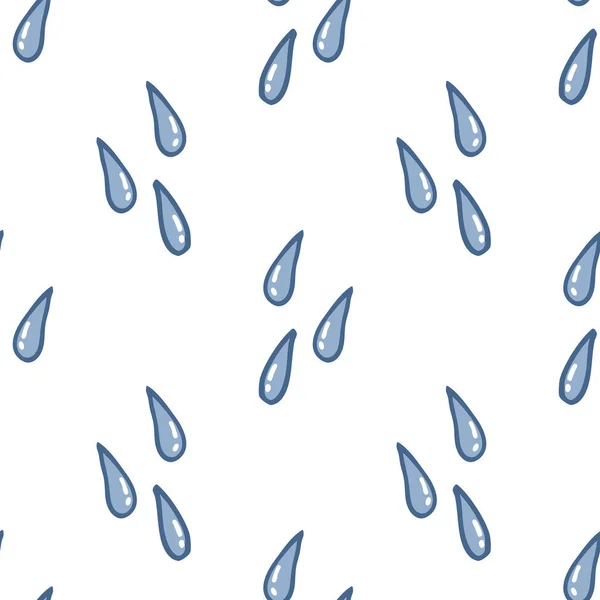 Gouttes Eau Motif Doodle Sans Couture Illustration Vectorielle Couleur — Image vectorielle