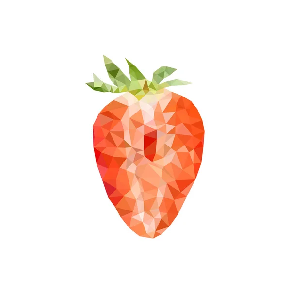 Icône Fraise Polygonale Illustration Vectorielle Couleur — Image vectorielle