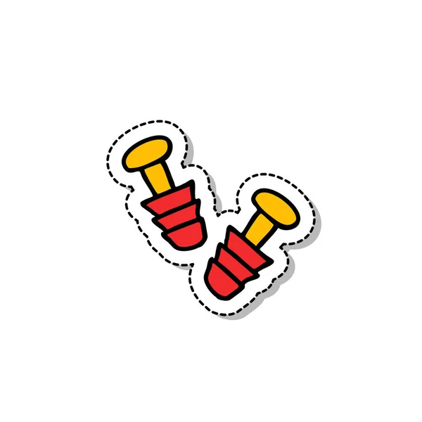 Aearplug Doodle Icon Vector Color Illustration — 스톡 벡터