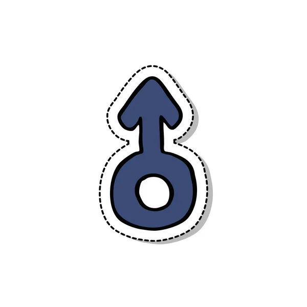 Символ Маскулінності Каракулі Векторна Кольорова Ілюстрація — стоковий вектор