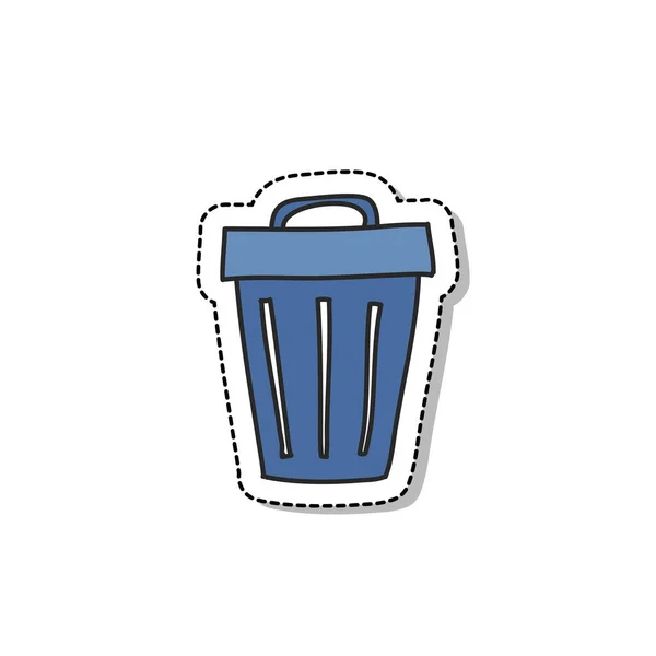 Σκουπίδια Μπορεί Εικονίδιο Doodle Διανυσματική Έγχρωμη Απεικόνιση — Διανυσματικό Αρχείο