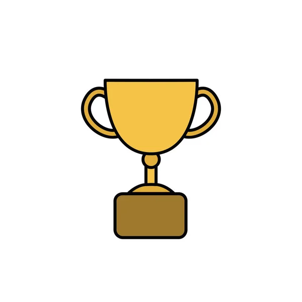 Trophy Cup Icon Vector Color Illustration — Stock Vector