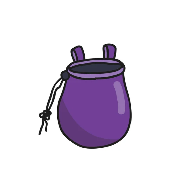 Chalk Bag Climbing Doodle Icon Vector Color Illustration — Stock Vector