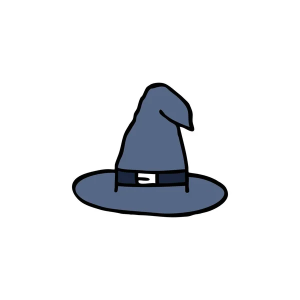 Hexenhut Doodle Symbol Vektorfarbenillustration — Stockvektor