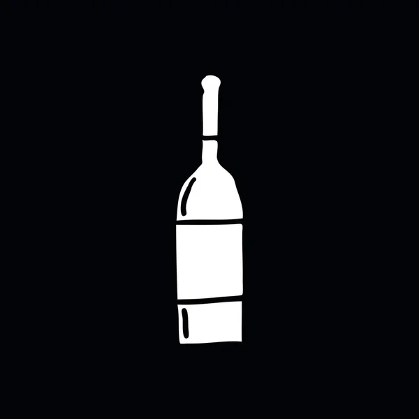 Пляшка Вина Каракулі Значок Векторна Кольорова Ілюстрація — стоковий вектор