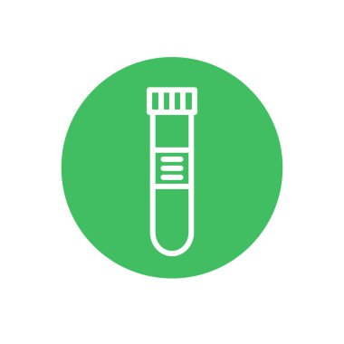 test tübü düz simgesi, vektör rengi illüstrasyonu