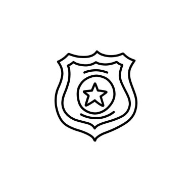 Polis rozeti karalama simgesi, vektör rengi illüstrasyonu