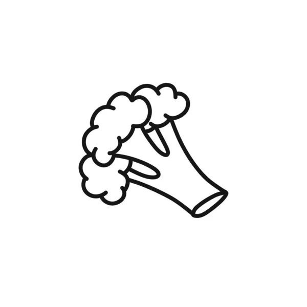 Icono Doodle Brócoli Ilustración Línea Vectorial — Vector de stock
