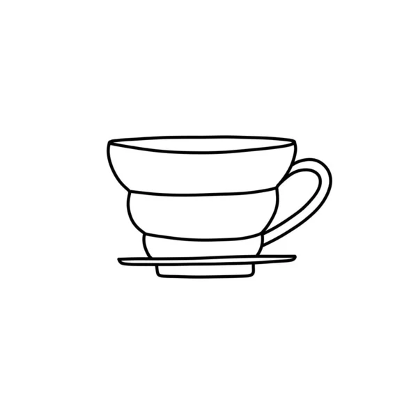 Coffee Maker Filter Doodle Icon Vector Line Illustration — Stock Vector