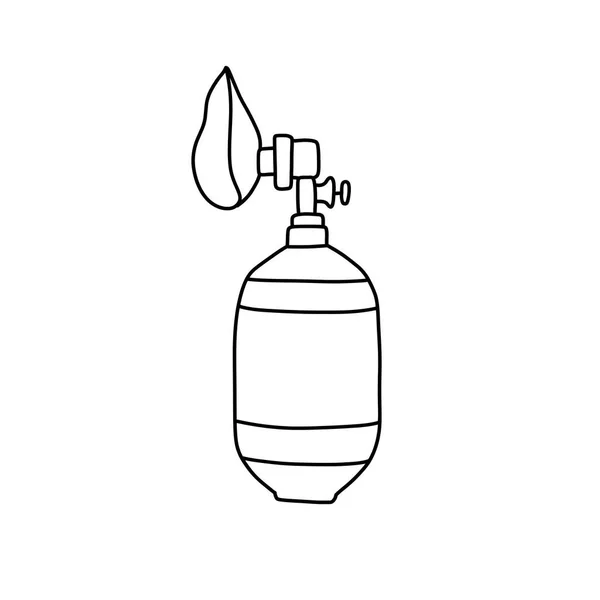 Tasche Ventilmaske Doodle Symbol Vektorfarbenillustration — Stockvektor