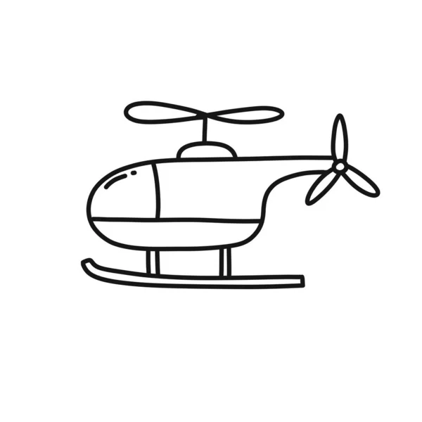 Icône Doodle Hélicoptère Illustration Vectorielle Couleur — Image vectorielle