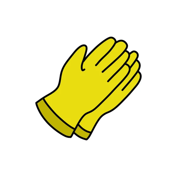 Guantes Seguridad Garabato Icono Vector Ilustración Color — Archivo Imágenes Vectoriales