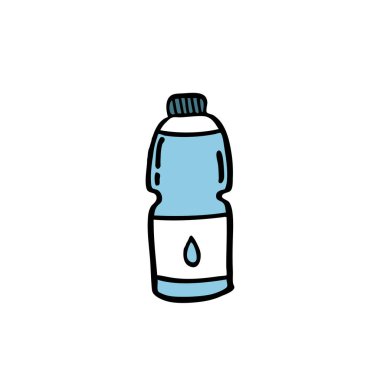 Bir şişe su karalama simgesi, vektör rengi çizimi