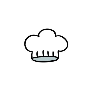 Şef şapka karalama simgesi, vektör rengi çizimi