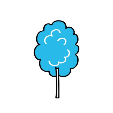 Pamuk helva karalama simgesi, vektör rengi çizimi