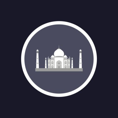 Taj Mahal simgesi, vektör rengi illüstrasyonu
