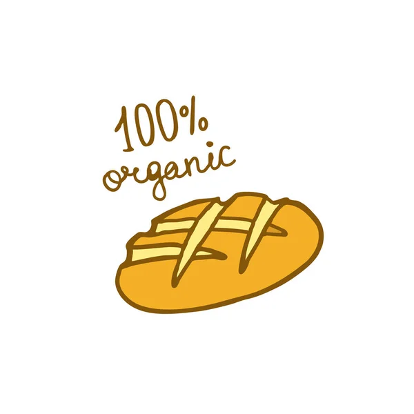 Bread Doodle Icon Vector Color Illustration — Stock Vector