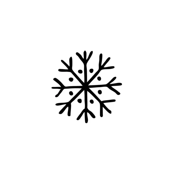 Schneeflocken Doodle Symbol Vektorfarbenillustration — Stockvektor