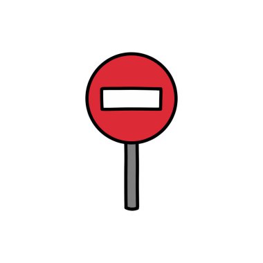 Yol işareti karalama simgesi, vektör rengi çizimi