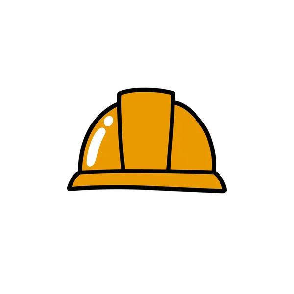 Construction Casque Doodle Icône Illustration Vectorielle Couleur — Image vectorielle