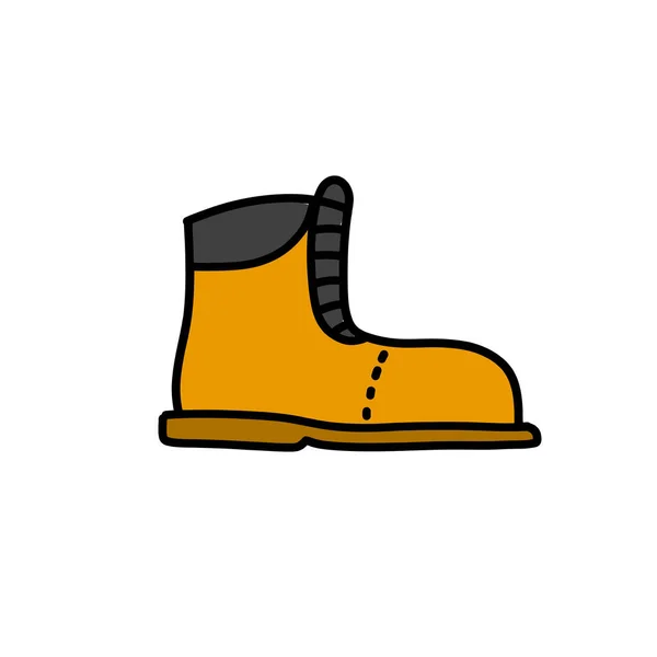 Botas Segurança Doodle Ícone Ilustração Cor Vetorial — Vetor de Stock