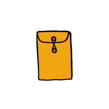 zarf karalama simgesi, vektör renk illüstrasyonu