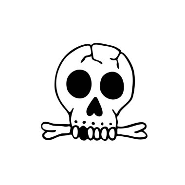 kafatası geleneksel dövme flaşı, vektör renk çizimi