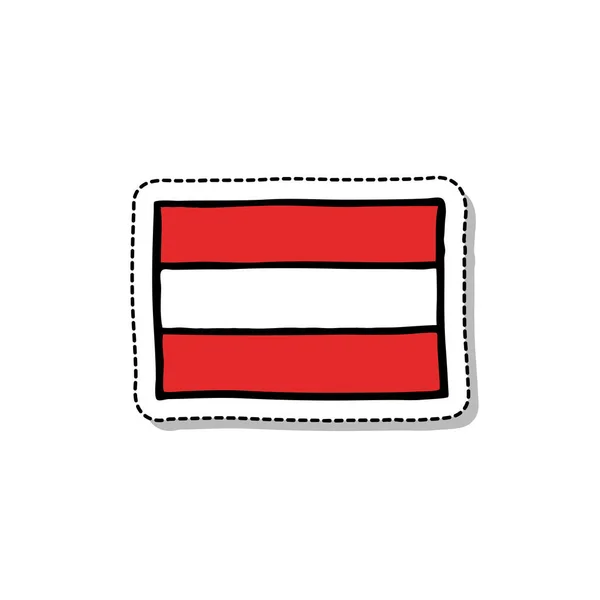 Flaga Austrii Ikona Doodle Wektor Kolor Ilustracja — Wektor stockowy