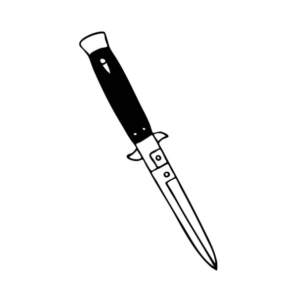 Cuchillo Tradicional Tatuaje Flash Vector Ilustración Color — Vector de stock