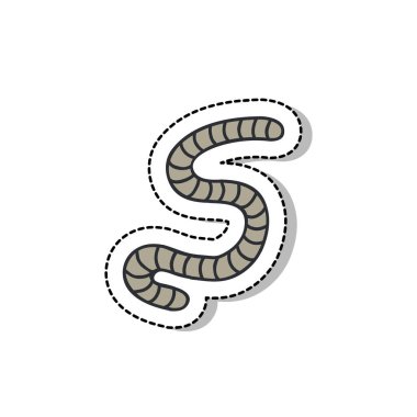 solucan karalama simgesi, vektör renk çizimi