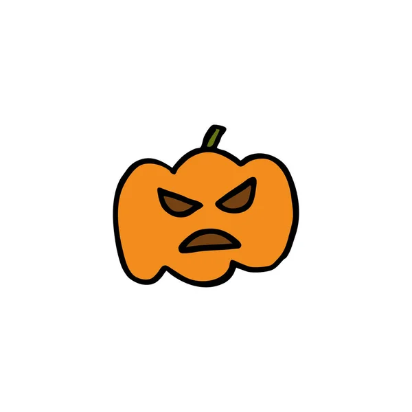Pumpkin Doodle Icon Vector Color Illustration — 스톡 벡터