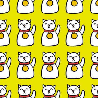 Maneki neko kusursuz karalama deseni