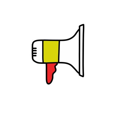 hoparlör karalama simgesi, vektör rengi çizimi