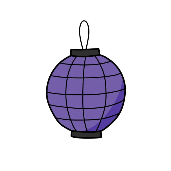 Chinese Paper Lantern Doodle Icon Vector Illustration — 스톡 벡터