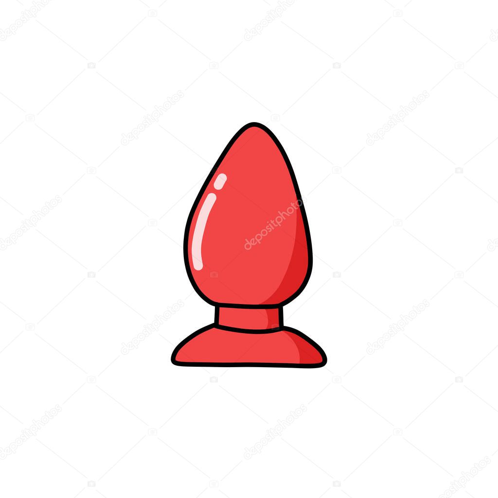 anal plug sex toy doodle icon, vector illustration