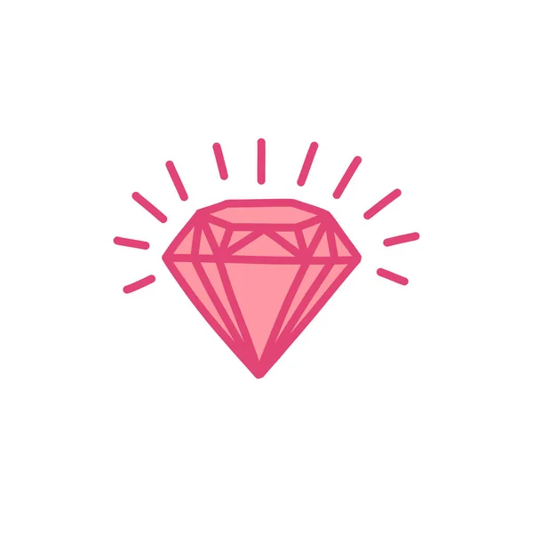 Diamant Doodle Symbol Vektorillustration — Stockvektor