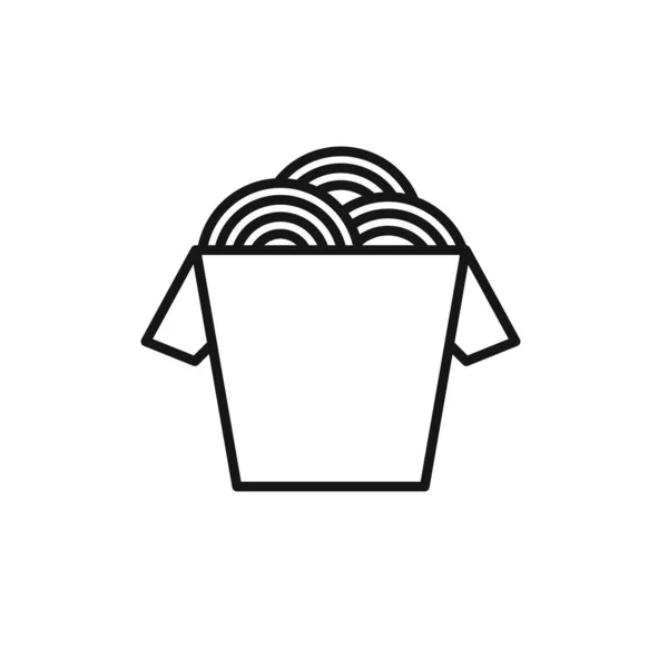 Wok Noodles Box Line Icon Vector Illustration — 스톡 벡터