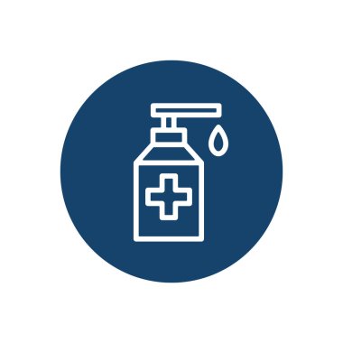 Alkol jeli, el dezenfektanı düz simge, vektör illüstrasyonu